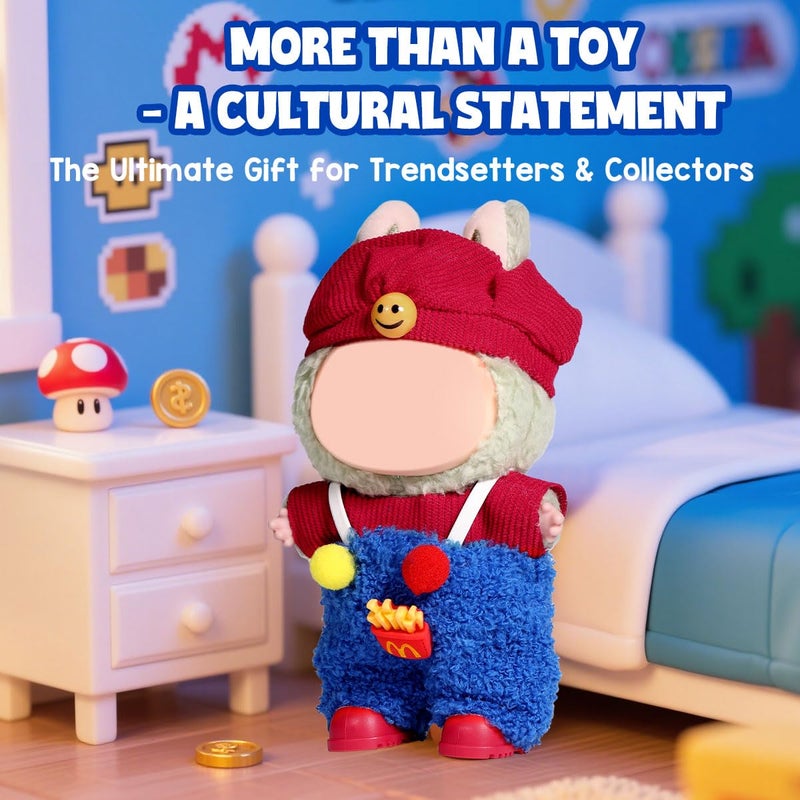 AICase for Labubu Clothes/for Labubu Outfits,Clothes Set for 17cm Lububu Doll,3 Piece Set Hat Clothing for LA BUBU, Boys and Girls Stylish Adorable Dolls Clothes Accessories (No Doll)_10 - Image 4